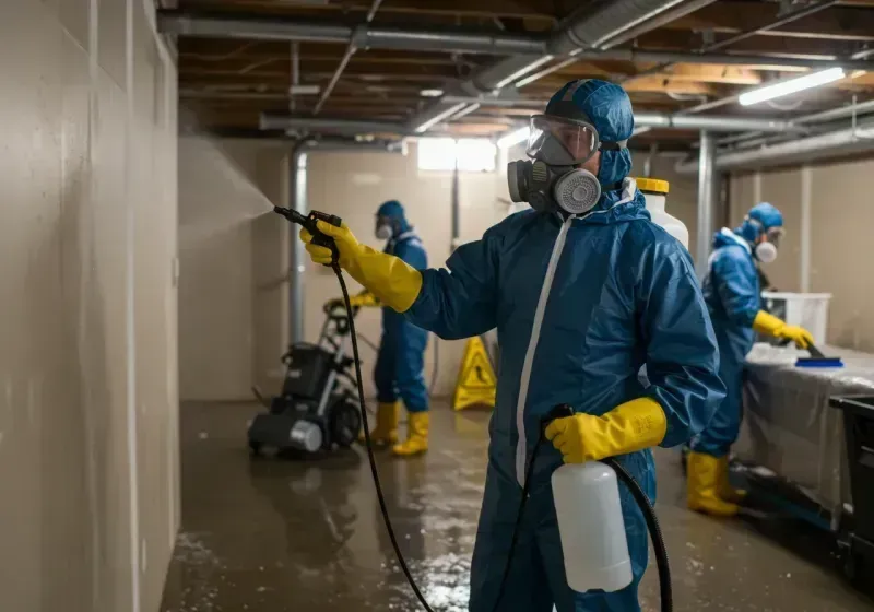 Basement Sanitization and Antimicrobial Treatment process in Turtle Lake, WI