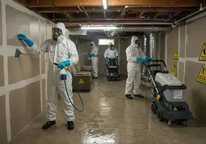 Basement Moisture Removal and Structural Drying process in Turtle Lake, WI